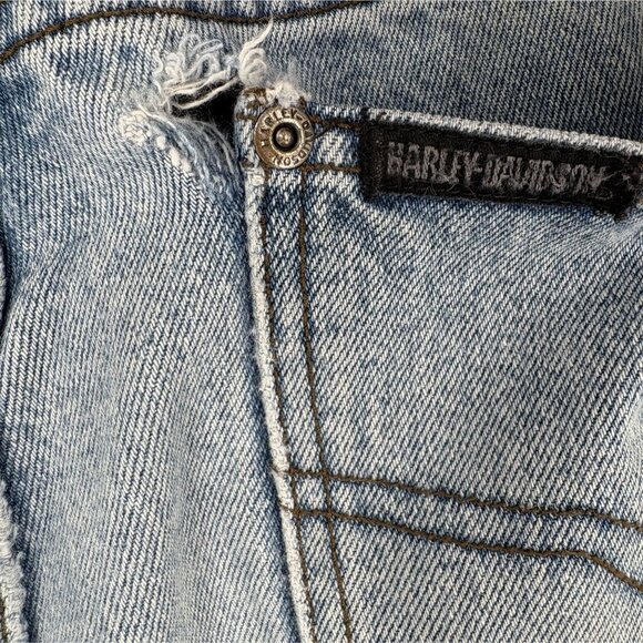Vintage Harley Davidson Men's Traditional Light Wash Denim Jeans 36 USA Biker - Picture 13 of 16